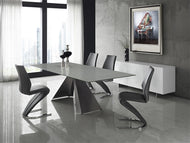 Sleek Gray Eco-Leather Guest or Conference Chair in S-Style (Set of 2)