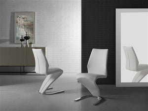 Sleek White Eco-Leather Guest or Conference Chair in S-Style (Set of 2)