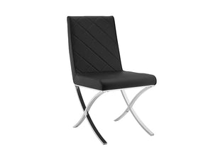 Guest or Conference Chair in Black Eco-Leather & Chrome (Set of 2)