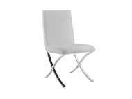 Guest or Conference Chair in White Eco-Leather & Chrome (Set of 2)
