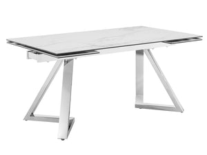 63-95" Extending Conference Table in Steel & Ceramic