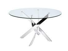 Load image into Gallery viewer, Sleek Round 51&quot; Glass &amp; Steel Meeting Table
