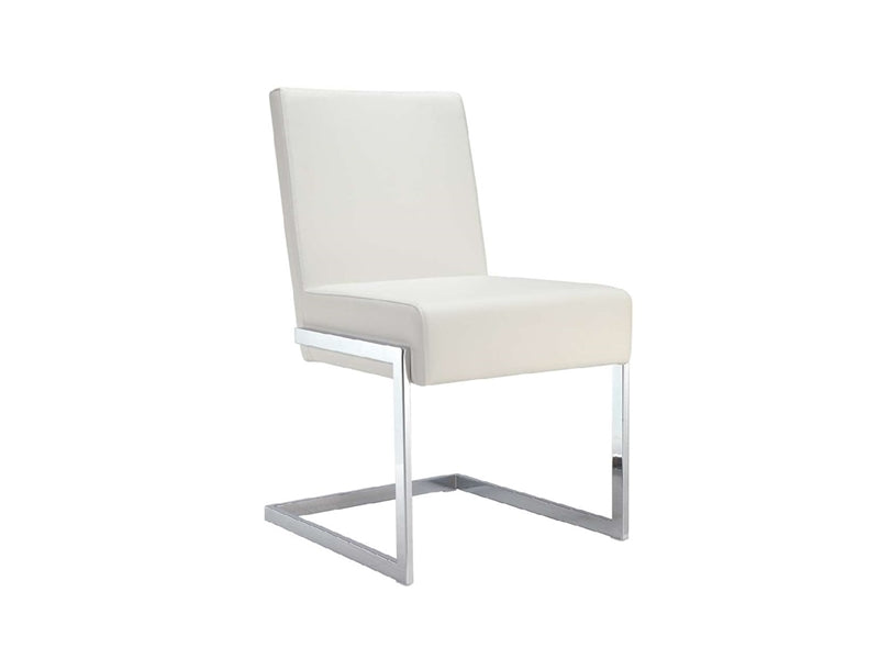 Square-Style Crisp White Eco-Leather Guest or Conference Chair (Set of 2)