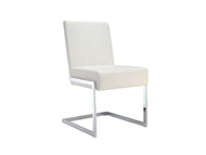 Square-Style Crisp White Eco-Leather Guest or Conference Chair (Set of 2)
