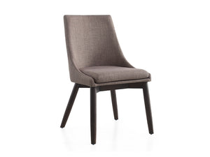 Sleek Guest or Conference Chair in Dark Gray Linen & Walnut (Set of 2)