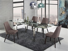 Load image into Gallery viewer, Sleek Guest or Conference Chair in Dark Gray Linen &amp; Walnut (Set of 2)
