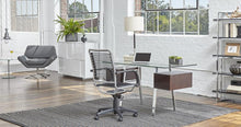 Load image into Gallery viewer, Understated Wheeled Office Chair w/ Black Bungee Back
