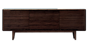 72" Solid Bamboo Modern Desk or Conference Table with Extension in Dark Walnut