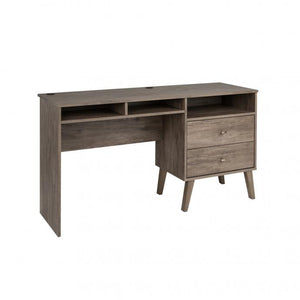 Drifted Gray 55" Desk with Built-in Storage