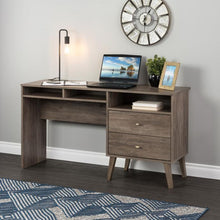 Load image into Gallery viewer, Drifted Gray 55&quot; Desk with Built-in Storage
