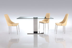 Modern Single Pedestal Glass Top Meeting Table