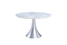 Load image into Gallery viewer, 43&quot; Round Artificial Marble and Stainless Steel Meeting Table
