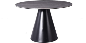 47" Round Meeting Table in Gray Ceramic and Black