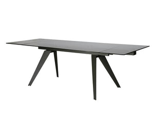 Extendable Glass and Steel Conference Table with Black Finish