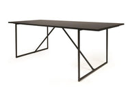 Black Marble and Aluminum Conference Table or Executive Desk