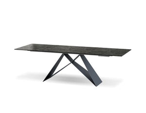 Extending Black Conference Table or Executive Desk with Ceramic Top
