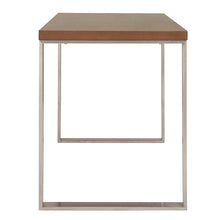 Load image into Gallery viewer, Walnut &amp; Brushed Stainless Steel 48&quot; Modern Desk
