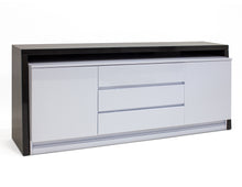 Load image into Gallery viewer, 81&quot; Chic Storage Credenza in Gray Oak &amp; Light Gray Lacquer
