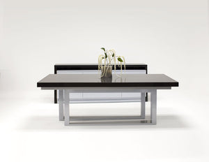 Elegant-Chic Gray Oak Lacquer Conference Table (Extends from 85" to 125")