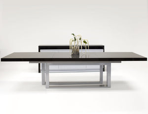 Elegant-Chic Gray Oak Lacquer Conference Table (Extends from 85" to 125")