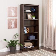 Load image into Gallery viewer, Espresso 77&quot; Bookcase with 6 Shelves

