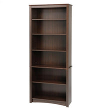 Load image into Gallery viewer, Espresso 77&quot; Bookcase with 6 Shelves
