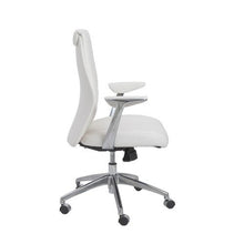 Load image into Gallery viewer, Modern White Office Chair with Polished Aluminum Accents
