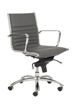 Load image into Gallery viewer, Modern Gray Low Back Office Chair with Chrome Accents
