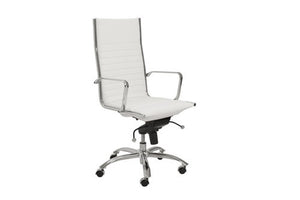 Modern White & Chrome High Back Office Chair