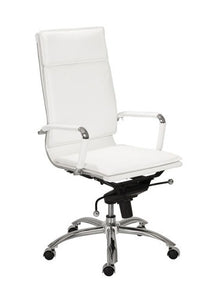White & Chrome High Back Modern Executive Office Chair