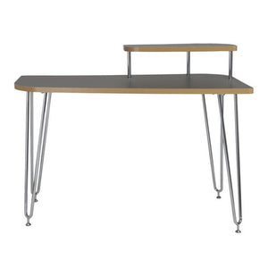 48" Modern Gray & Chrome Office Desk
