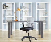Load image into Gallery viewer, 63&quot; Sleek Gray Lacquer Executive Desk

