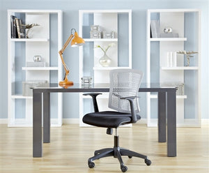 63" Sleek Gray Lacquer Executive Desk