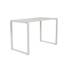 Load image into Gallery viewer, 48&quot; Modern White Glass Office Desk with Steel Frame
