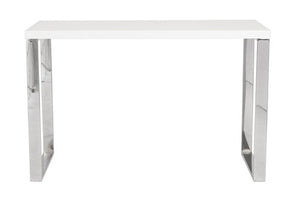 Classy 48" White Lacquer and Chrome Office Desk