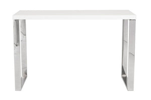 Classy 48" White Lacquer and Chrome Office Desk