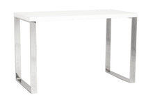 Load image into Gallery viewer, Classy 48&quot; White Lacquer and Chrome Office Desk
