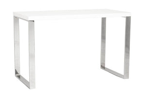 Classy 48" White Lacquer and Chrome Office Desk