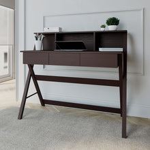 Load image into Gallery viewer, 43&quot; Wenge Desk with X-Frame &amp; Hutch
