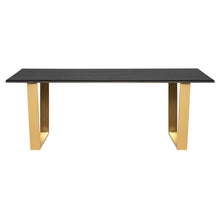 Load image into Gallery viewer, Ebonized Oak &amp; Gold 79&quot; Executive Desk with Inlaid Edges
