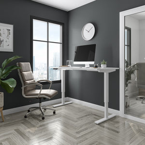 White 60" Electric-Powered Adjustable Desk