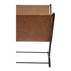 Brown Magazine Rack Gorgeous Magazine Rack of Aluminum & Brown Leather – ComputerDesk.com