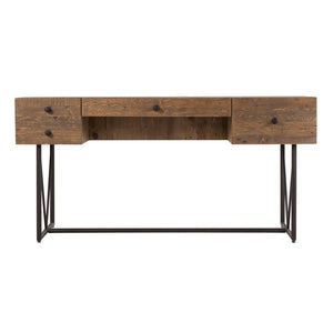 63" Modern Solid Wood Desk with Steel Legs