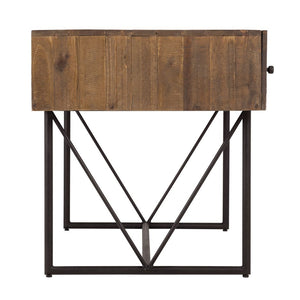 63" Modern Solid Wood Desk with Steel Legs