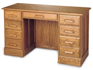 51" Solid Oak Desk with Drawers and Finish Options