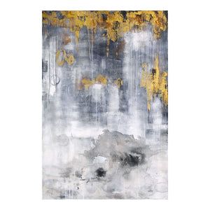 40" x 60" Acrylic Wall Art in Gray w/ Dripping Gold Leaf