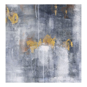 40" x 60" Acrylic Wall Art in Gray w/ Dripping Gold Leaf