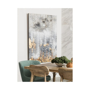 40" x 60" Acrylic Wall Art in Gray w/ Dripping Gold Leaf