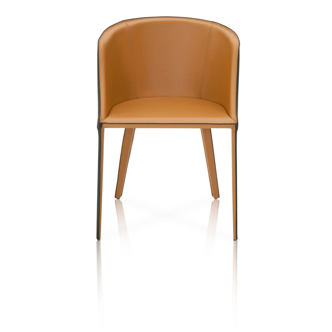 Sophisticated Saddle Leather Guest or Conference Chair