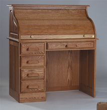 Load image into Gallery viewer, Handcrafted Solid Oak Single Pedestal Desk with Hutch
